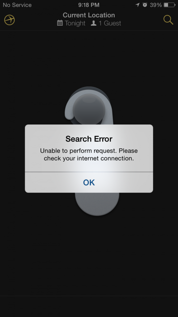 Expedia's app has an accelerometer controlled door tag and really poor error messages...